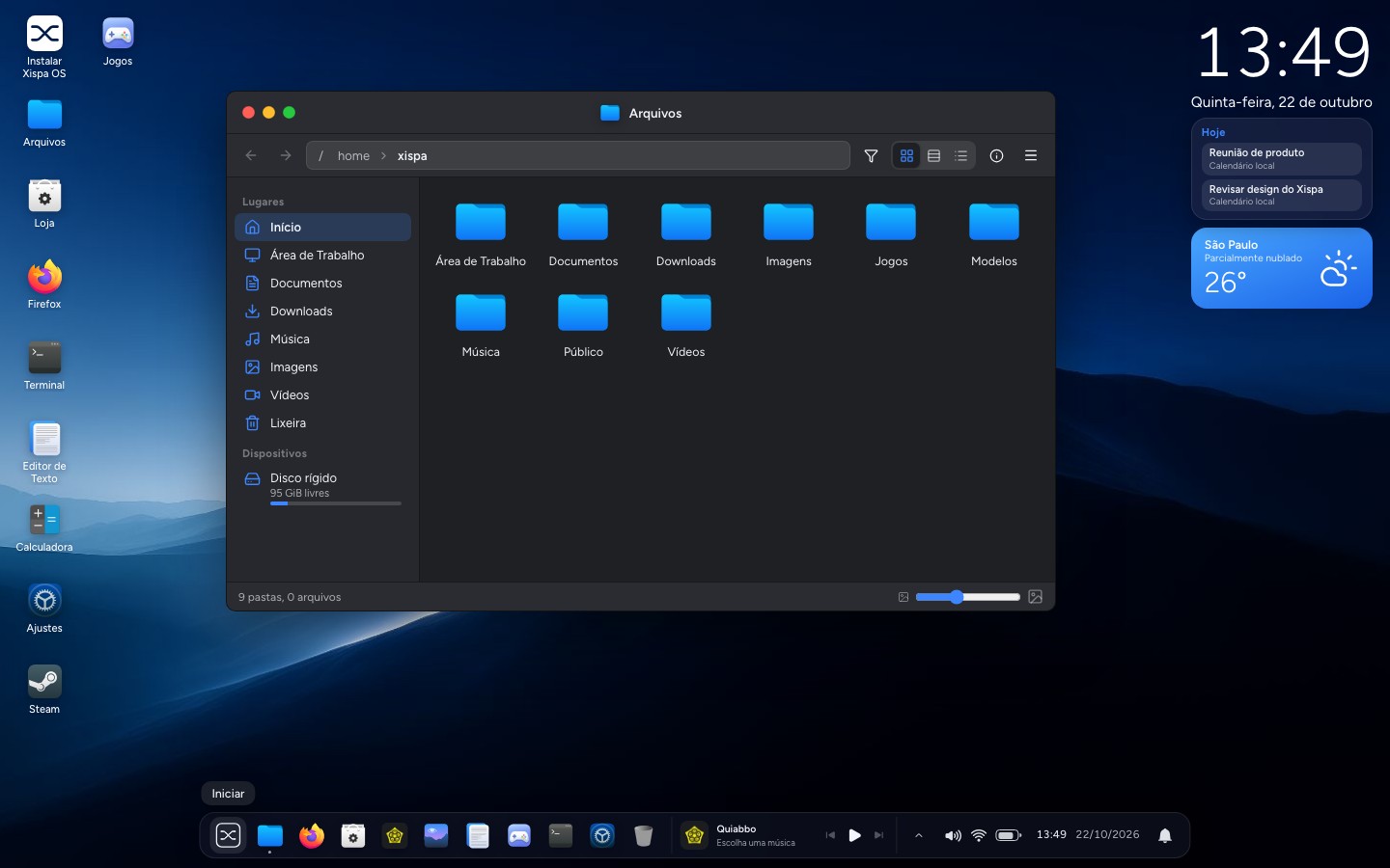 Dolphin, o gerenciador de arquivos do Xispa OS
